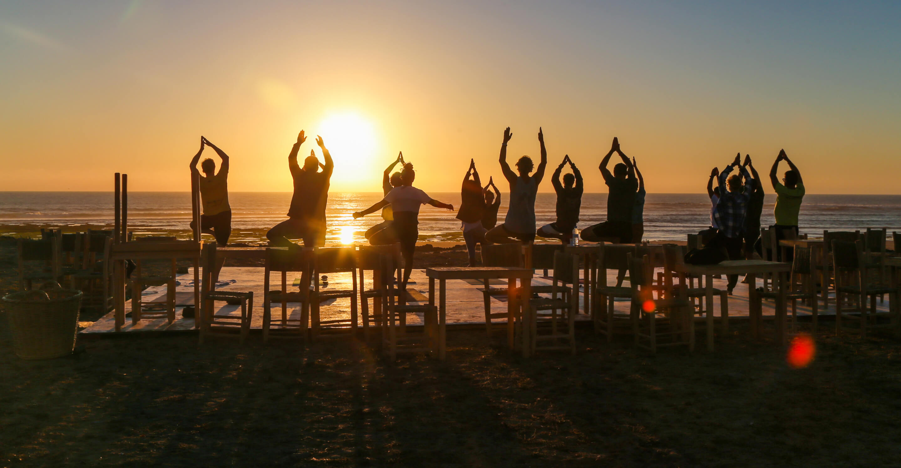 Collage of happy people meditating in our online community